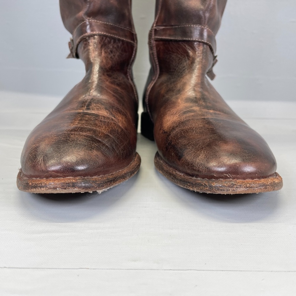 Bed Stu Cobbler Series Tall Riding Boots Womens Size 11 Brown Leather Zip Shoes - Picture 3 of 8